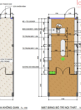 Tư vấn thiết kế nội thất shop mỹ phẩm - Dự án thiết kế nội thất shop